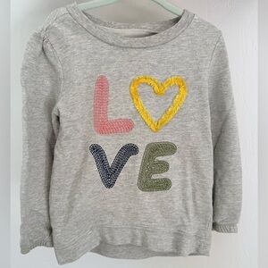 Kids Heather Gray 'LOVE' Embroidered Sweatshirt